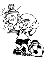A coloring page of the smurfs